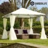 Garden Life 3x3m Metal Gazebo With Cream Roof And Curtains