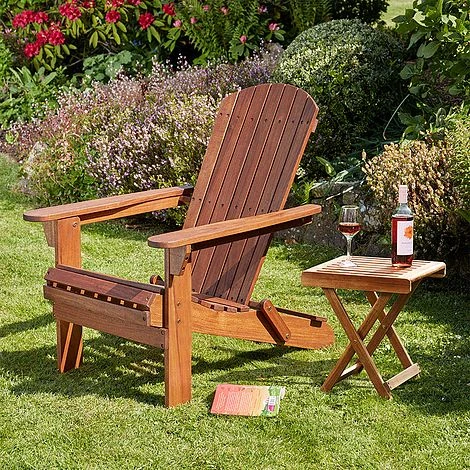 Garden Life Acacia Hardwood Folding Adirondack Chair 1 Garden Life Acacia Hardwood Folding Adirondack Chair