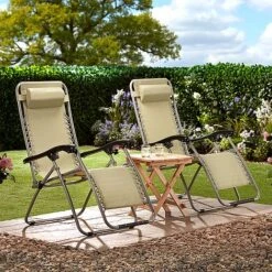 Garden Gear Zero Gravity Chair - Stone -Bloom Haven Herbaceous Perennials Deals Store G3727 ls1