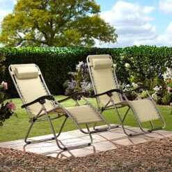Garden Gear Zero Gravity Chair - Stone -Bloom Haven Herbaceous Perennials Deals Store G3727 ls2