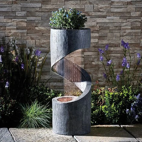 Serenity Spiral Rainfall Water Feature With Planter 1 Serenity Spiral Rainfall Water Feature With Planter