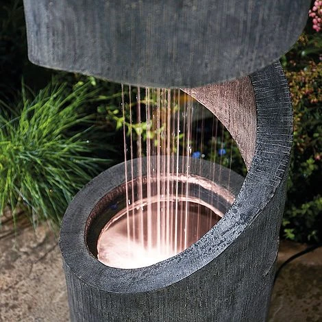 Serenity Spiral Rainfall Water Feature With Planter 3 Serenity Spiral Rainfall Water Feature With Planter - Image 3