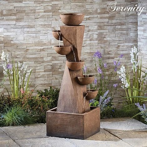 Serenity 6-Tier Bowl Tower Water Feature 2 Serenity 6-Tier Bowl Tower Water Feature - Image 2