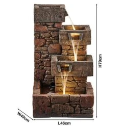 Serenity Cubic Cascading Pebble Wall Water Feature -Bloom Haven Herbaceous Perennials Deals Store G3949 5
