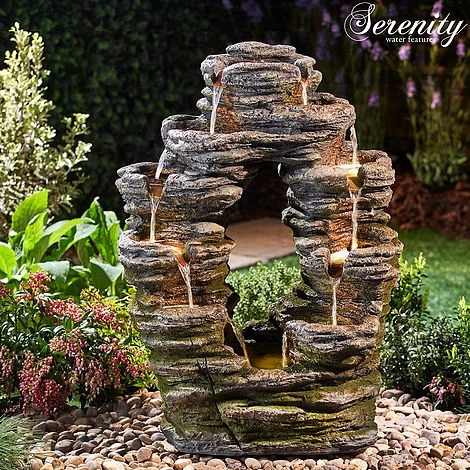 Serenity Double-Sided Rock Cascade Water Feature 1 Serenity Double-Sided Rock Cascade Water Feature