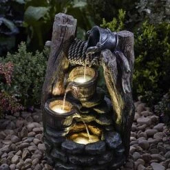 Serenity Cascading Buckets Wishing Well Water Feature -Bloom Haven Herbaceous Perennials Deals Store G3955202000x200020LS203