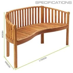 Garden Gear Acacia 3-Person Banana Bench 13 Garden Gear Acacia 3-Person Banana Bench -Bloom Haven Herbaceous Perennials Deals Store G4031 4