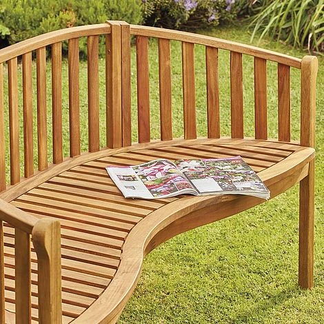 Garden Gear Acacia 3-Person Banana Bench 3 Garden Gear Acacia 3-Person Banana Bench - Image 3