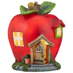 Garden Gear Solar LED Apple Fairy House -Bloom Haven Herbaceous Perennials Deals Store G4106 6