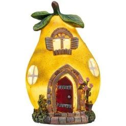 Garden Gear Solar LED Pear Fairy House -Bloom Haven Herbaceous Perennials Deals Store G4106 81