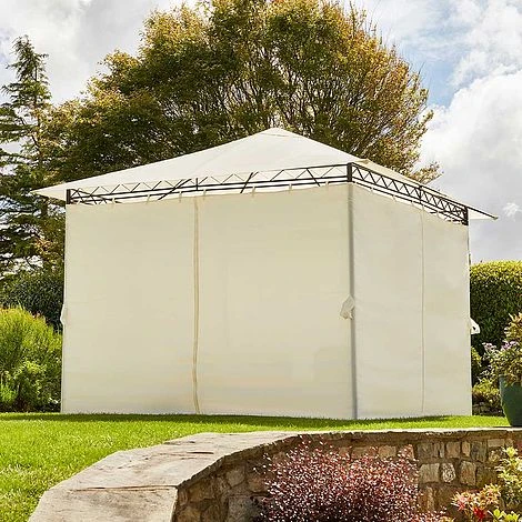 Garden Gear 3x3m Metal Gazebo With Cream Roof And Curtains 2 Garden Gear 3x3m Metal Gazebo With Cream Roof And Curtains - Image 2