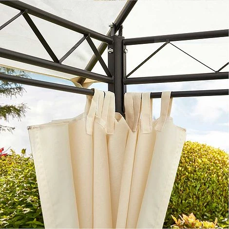 Garden Gear 3x3m Metal Gazebo With Cream Roof And Curtains 3 Garden Gear 3x3m Metal Gazebo With Cream Roof And Curtains - Image 3