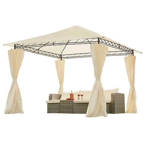 Garden Gear 3x3m Metal Gazebo With Cream Roof And Curtains 8 Garden Gear 3x3m Metal Gazebo With Cream Roof And Curtains - Image 8
