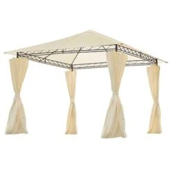 Garden Gear 3x3m Metal Gazebo With Cream Roof And Curtains 18 Garden Gear 3x3m Metal Gazebo With Cream Roof And Curtains -Bloom Haven Herbaceous Perennials Deals Store G4161 9