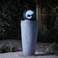 Serenity Contemporary Stone-effect Water Feature 8 Serenity Contemporary Stone-effect Water Feature -Bloom Haven Herbaceous Perennials Deals Store G46402015