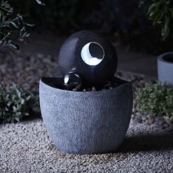 Serenity Contemporary 53cm Stone-effect Water Feature -Bloom Haven Herbaceous Perennials Deals Store G46412014