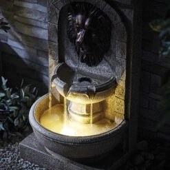 Serenity Lion Head Wall Water Feature -Bloom Haven Herbaceous Perennials Deals Store G46482012
