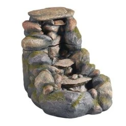 Serenity Large Tumbling Rock Wall Water Feature -Bloom Haven Herbaceous Perennials Deals Store G47522012