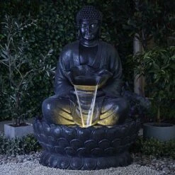 Serenity Extra Large Buddha On A Lotus Flower Water Feature -Bloom Haven Herbaceous Perennials Deals Store G475520XL20SITTING20BUDDHA2014