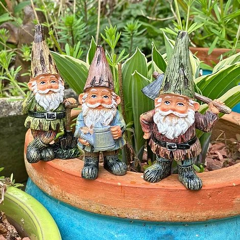 Set Of 3 Traditional Garden Gnome Ornaments 3 Set Of 3 Traditional Garden Gnome Ornaments - Image 3
