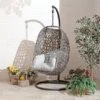 Brampton Luxury Rattan Wicker Outdoor Hanging Cocoon Egg Swing Chair Single