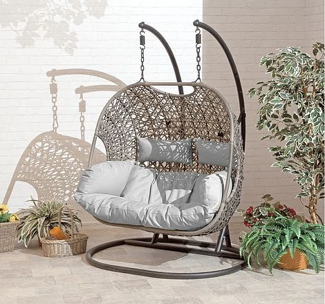 Brampton Luxury Rattan Wicker Outdoor Hanging Cocoon Egg Swing Chair Double 1 Brampton Luxury Rattan Wicker Outdoor Hanging Cocoon Egg Swing Chair Double
