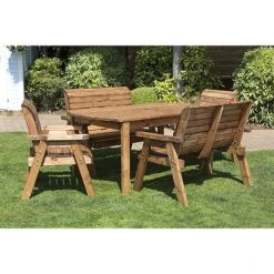 6 Seater Rectangular Table Set With Benches -Bloom Haven Herbaceous Perennials Deals Store HB14