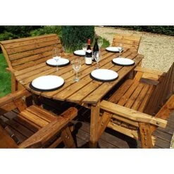 6 Seater Rectangular Table Set With Benches -Bloom Haven Herbaceous Perennials Deals Store HB1420Pic3