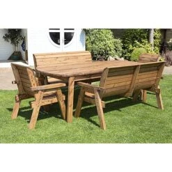8 Seater Rectangular Table Set With Benches -Bloom Haven Herbaceous Perennials Deals Store HB161