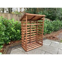 Charles Taylor Wooden Log Store Medium 3 X 2ft -Bloom Haven Herbaceous Perennials Deals Store HB202