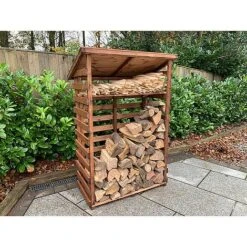Charles Taylor Wooden Log Store Medium 3 X 2ft -Bloom Haven Herbaceous Perennials Deals Store HB202205