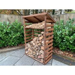 Charles Taylor Wooden Log Store Medium 3 X 2ft -Bloom Haven Herbaceous Perennials Deals Store HB202207