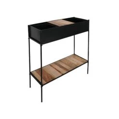 Indoor Kensington Metal Planter Stand In Black H76Cm W70Cm