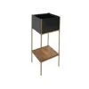 Indoor Kensington Metal Square Planter Stand In Gold H76Cm W30Cm