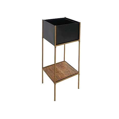 Indoor Kensington Metal Square Planter Stand In Gold H76Cm W30Cm 1 Indoor Kensington Metal Square Planter Stand In Gold H76Cm W30Cm