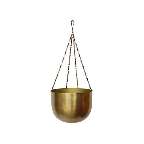 Indoor Mayfair Antique Brass Hanging Planter H16Cm D21Cm 1 Indoor Mayfair Antique Brass Hanging Planter H16Cm D21Cm