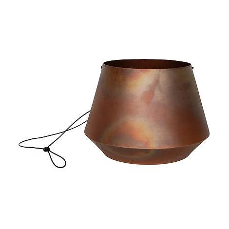 Indoor Soho Aged Copper Hanging Planter With Leather Strap H15Cm D21Cm 1 Indoor Soho Aged Copper Hanging Planter With Leather Strap H15Cm D21Cm