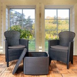 Idooka Tea For Two Dark Grey Bistro Set -Bloom Haven Herbaceous Perennials Deals Store Indoors