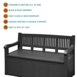 Idooka Black Storage Bench 11 Idooka Black Storage Bench -Bloom Haven Herbaceous Perennials Deals Store Key20Features14