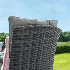 Maze Rattan LA Garden Dining Set Round With Ice Bucket 8 Seat -Bloom Haven Herbaceous Perennials Deals Store LA dining chair grey