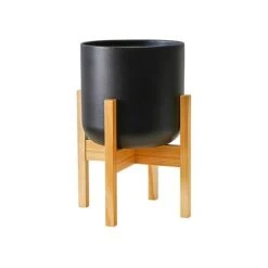 Lisbon Pot And Stand Anthracite D26Cm