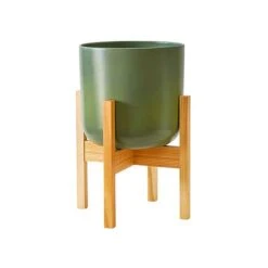 Lisbon Pot And Stand Olive D26Cm