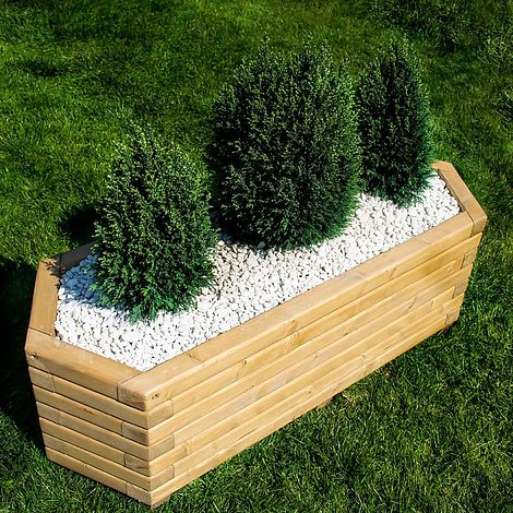 Large 110cm Long Hexagon Wooden Planter 1 Large 110cm Long Hexagon Wooden Planter