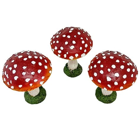 Set Of 3 Red Cap Garden Mushroom Ornaments 5 Set Of 3 Red Cap Garden Mushroom Ornaments - Image 5