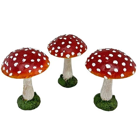 Set Of 3 Red Cap Garden Mushroom Ornaments 6 Set Of 3 Red Cap Garden Mushroom Ornaments - Image 6