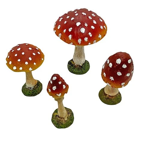 4 Garden Mushroom Red Cap Toadstool Ornaments Fairy Garden Decoration 2 4 Garden Mushroom Red Cap Toadstool Ornaments Fairy Garden Decoration - Image 2