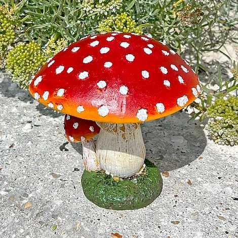Large Double Stem Garden Mushroom Ornament 2 Large Double Stem Garden Mushroom Ornament - Image 2