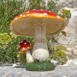 Large Double Stem Garden Mushroom Ornament 9 Large Double Stem Garden Mushroom Ornament -Bloom Haven Herbaceous Perennials Deals Store NJ1045 5