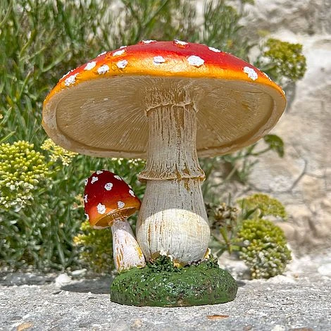 Large Double Stem Garden Mushroom Ornament 3 Large Double Stem Garden Mushroom Ornament - Image 3