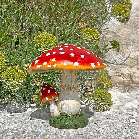 Large Double Stem Garden Mushroom Ornament 4 Large Double Stem Garden Mushroom Ornament - Image 4